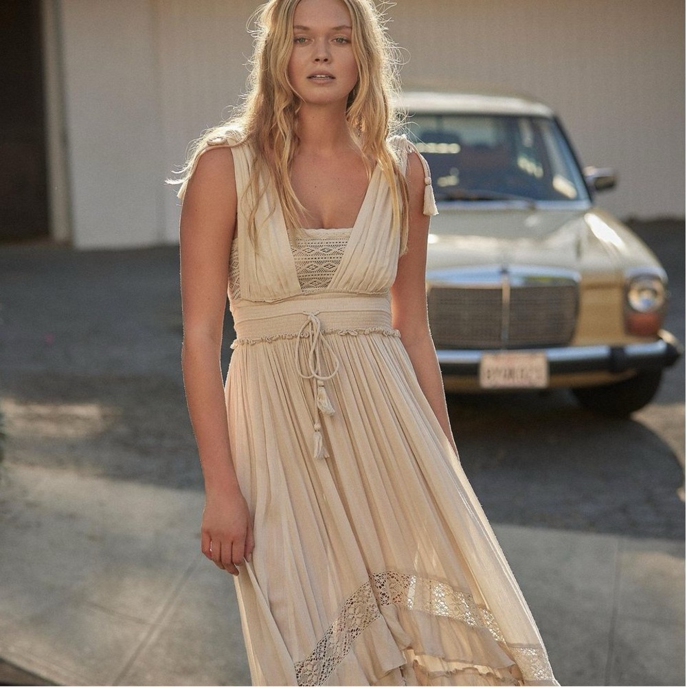 Free People Santa Maria Maxi Dress // Color:Ocean Pearl // Sz Small // WornOnce